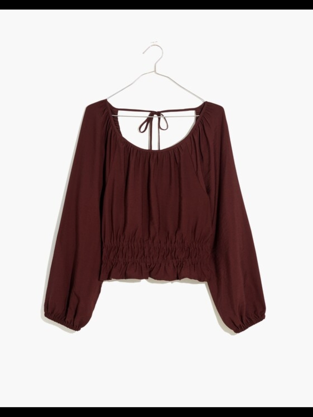 Madewell Maroon Long-Sleeve Peasant Blouse